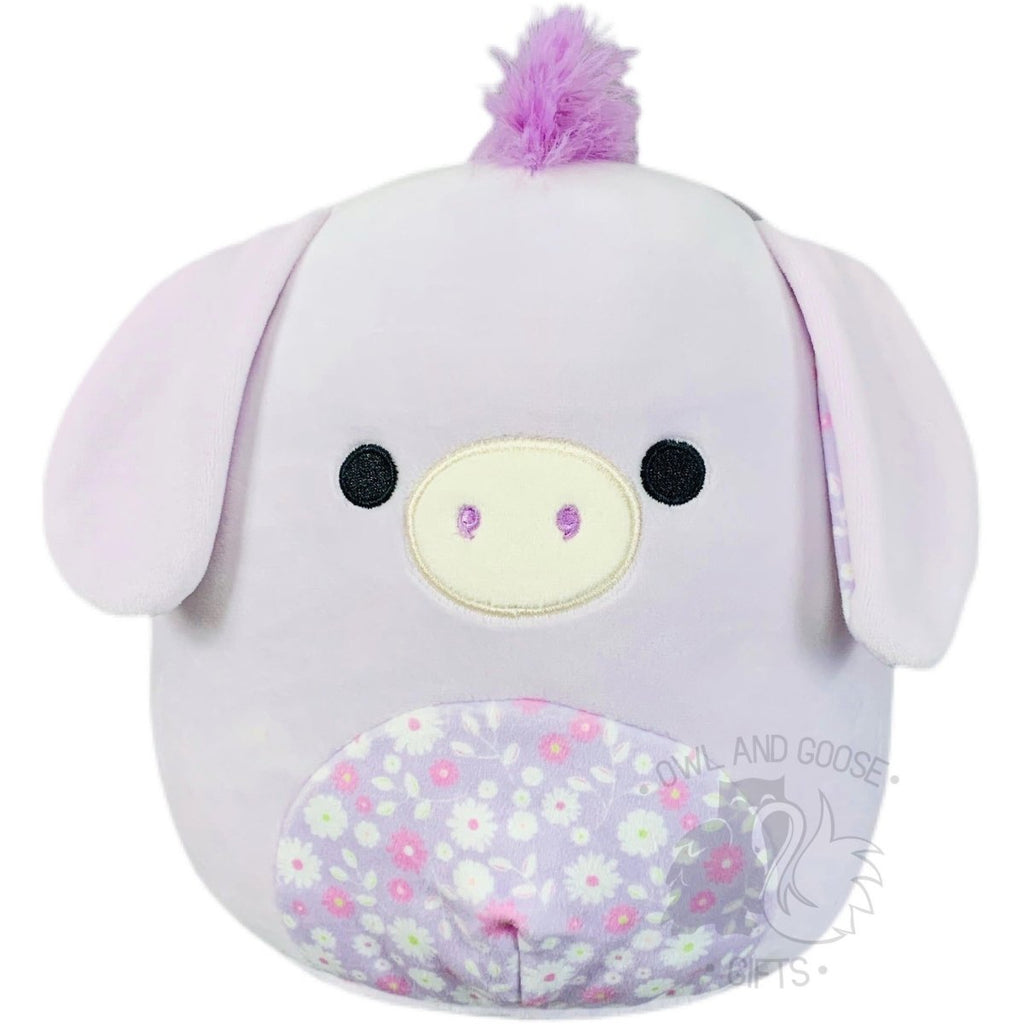 Squishmallow 8 Inch Delzi the Donkey Floral Easter Plush Toy - Owl & Goose Gifts