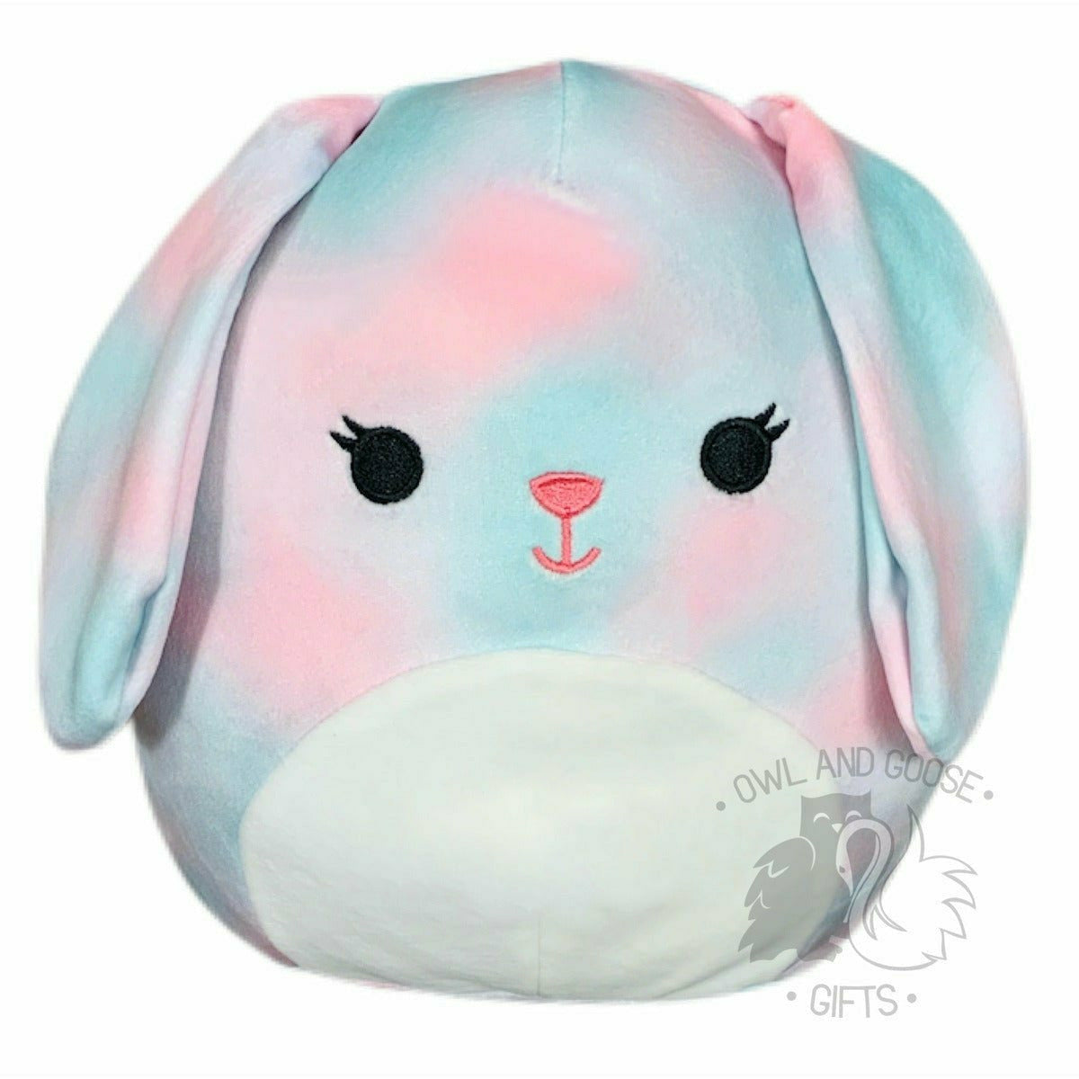 Squishmallow 8 Inch Eliana the Tie Dye Bunny Easter Plush Toy - Owl & Goose Gifts