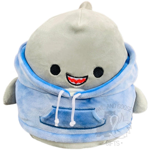 Squishmallow 8 Inch Gordon the Shark Hoodie Squad Plush Toy - Owl & Goose Gifts