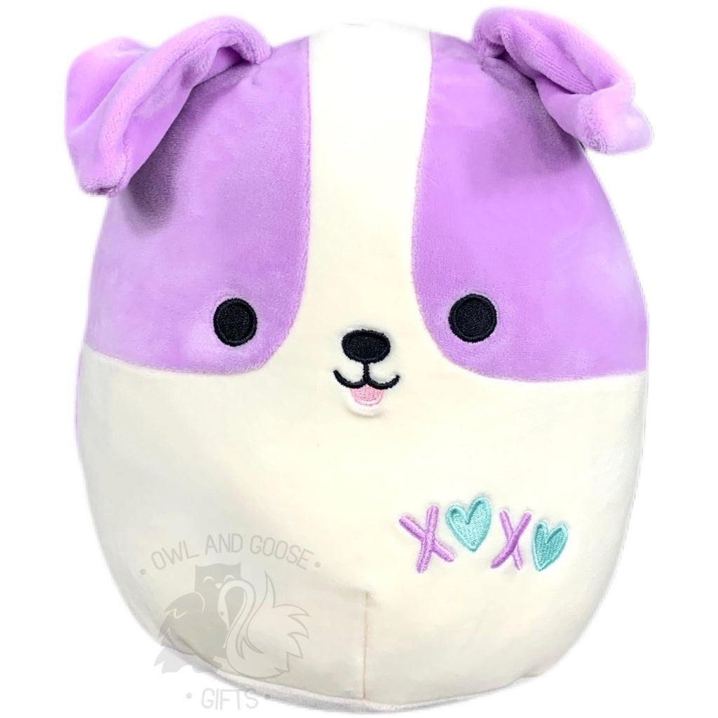 Squishmallow 8 Inch Rheya the Purple Dog Valentine Plush Toy - Owl & Goose Gifts