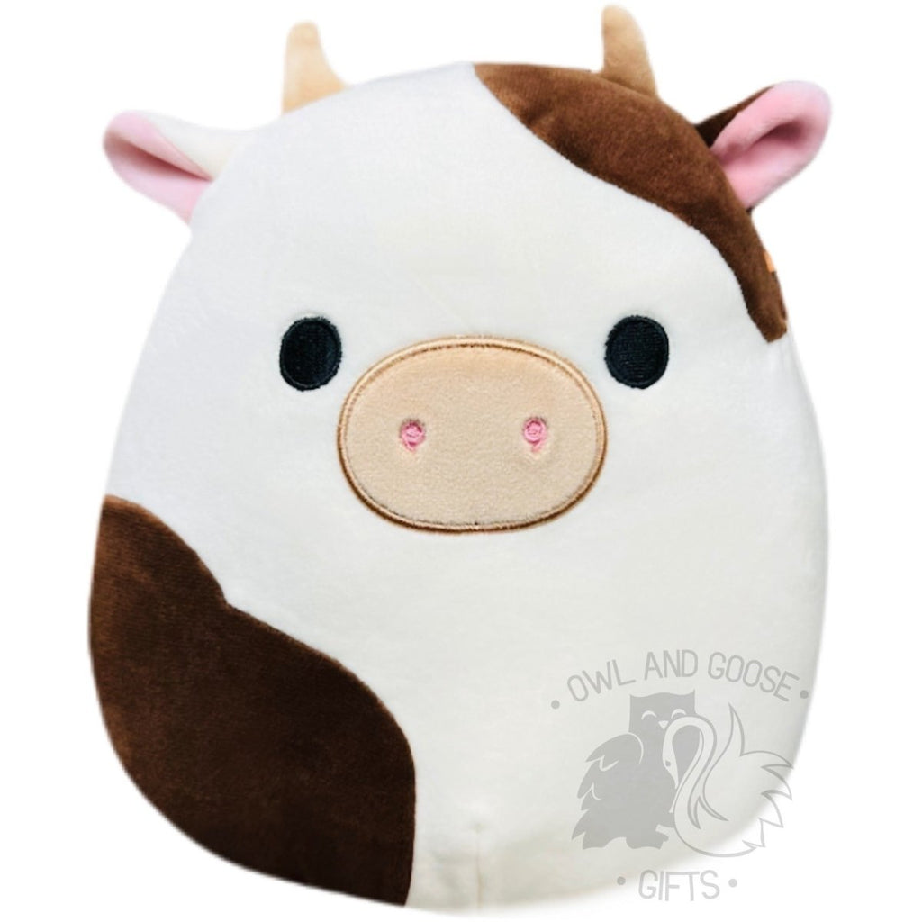Squishmallow 8 Inch Ronnie the Brown Cow Plush Toy - Owl & Goose Gifts