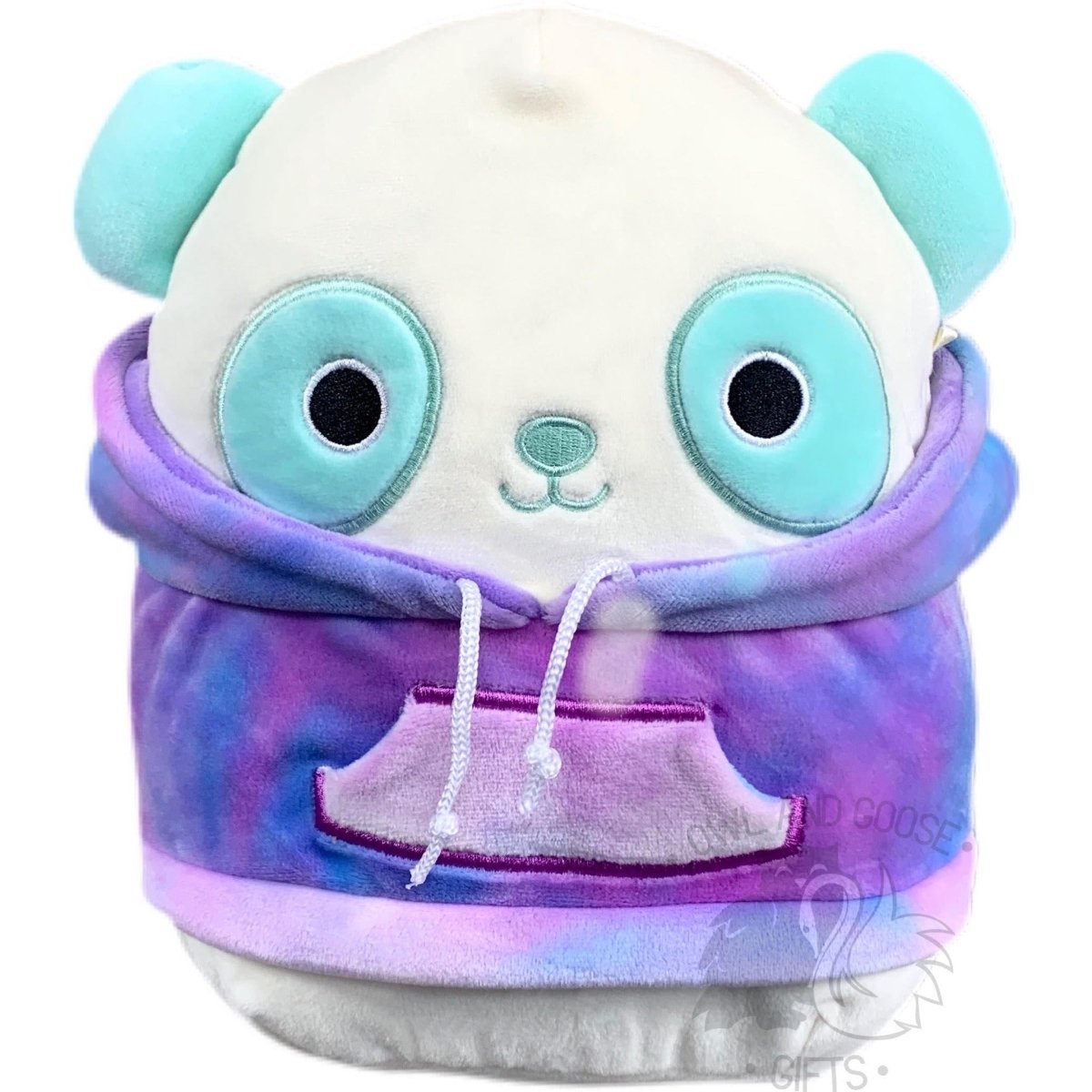 Squishmallow 8 Inch Sissy the Panda Hoodie Squad Plush Toy - Owl & Goose Gifts