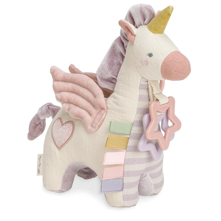 Itzy Ritzy Bespoke Link & Love™ Pegasus Activity Plush with Teether Toy - Owl & Goose Gifts