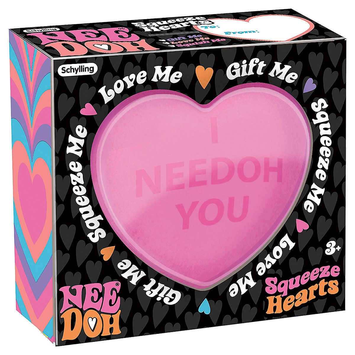 Nee Doh Color Change Squeeze Hearts 2.5 Inch Squish Ball Fidget Toy - Owl & Goose Gifts