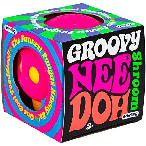 Nee Doh Groovy Shroom 2.5 Inch Squish Ball Fidget Toy - Owl & Goose Gifts