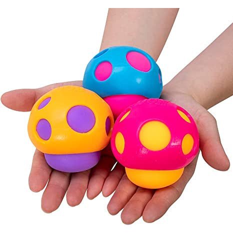 Nee Doh Groovy Shroom 2.5 Inch Squish Ball Fidget Toy - Owl & Goose Gifts