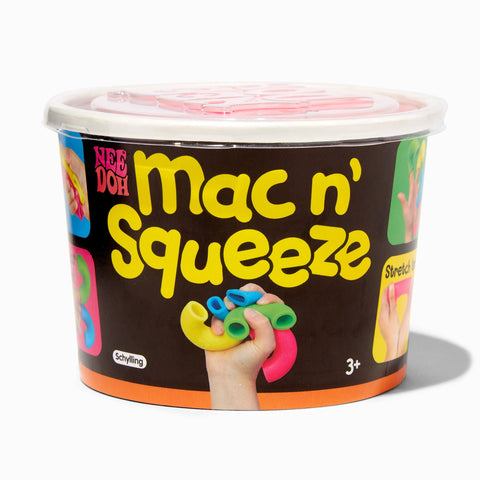 Nee Doh Mac N Squeeze 3 Inch Squish Fidget Toy - Contains 4 Noodles - Owl & Goose Gifts