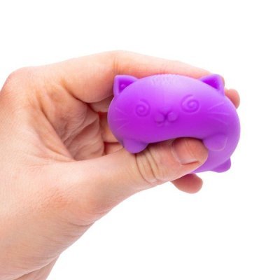 Nee Doh Teenie Cool Cats 1.5 Inch Squish Ball Fidget Toy - Set of 3 - Owl & Goose Gifts