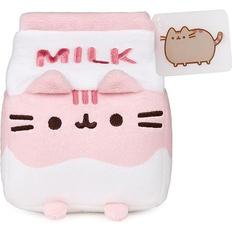 Pusheen 6 Inch Strawberry Milk Sips Plush Toy - Owl & Goose Gifts