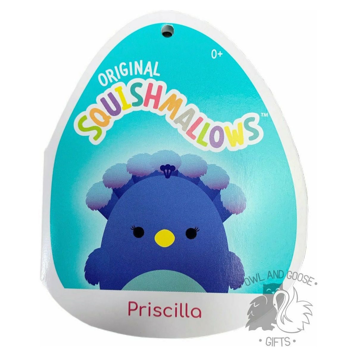 Squishmallow 8 Inch Priscilla the Peacock Plush Toy - Owl & Goose Gifts